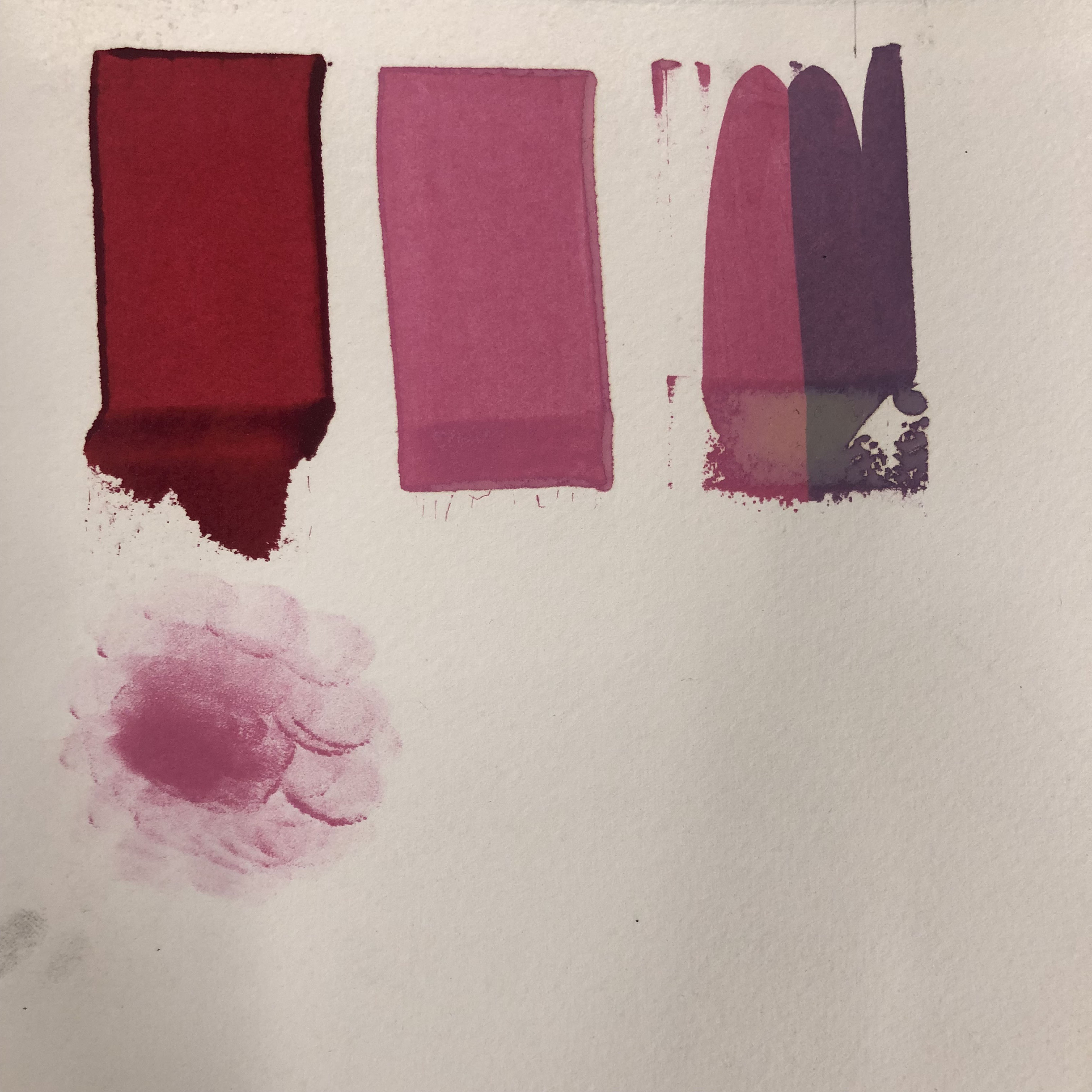 Drawdown of a red pigment