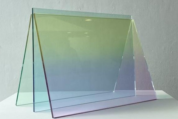 translucent sheets of blended colour 