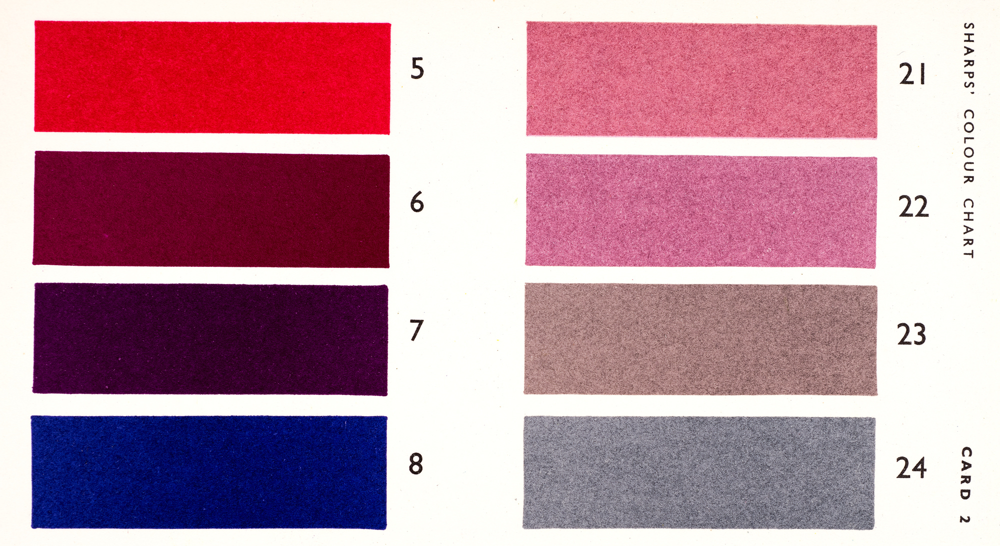 8 different coloured rectangles